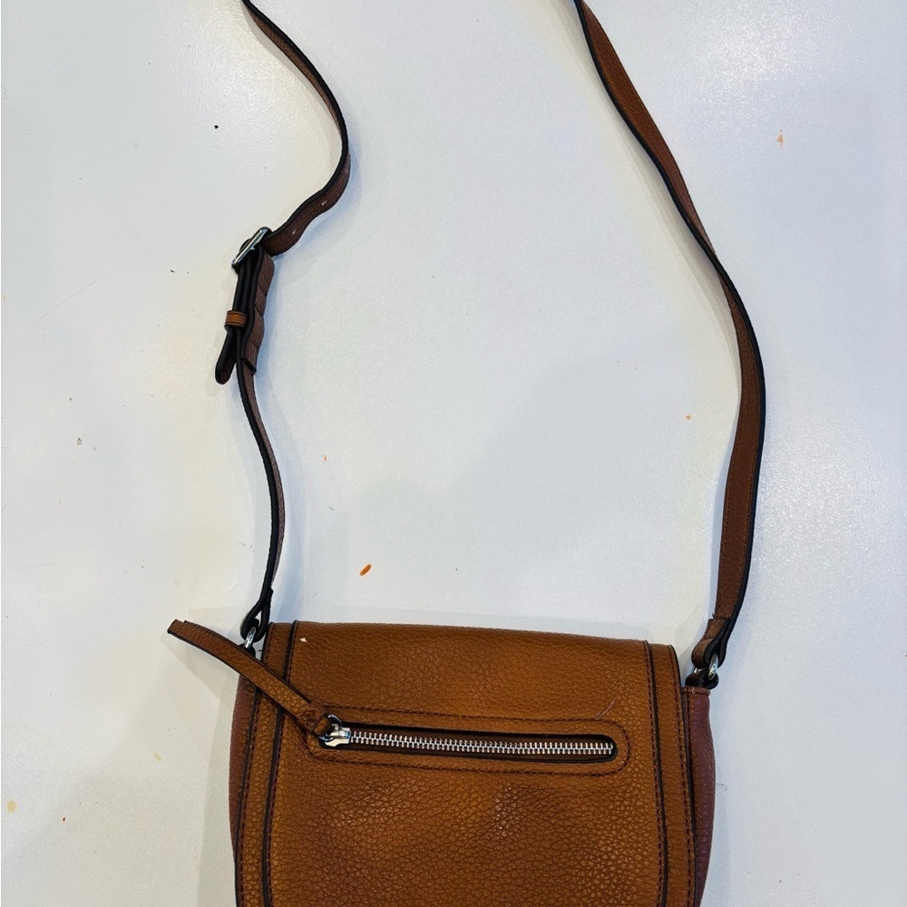 Nine West light brown Crossbody Bag faux pebble leather satchel bag - Picture 1 of 10